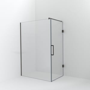 Balmani Modular inloopdouche met deur: 140 x 200 cm met deur 90 cm, Helder glas, Brushed GunMetal profielen