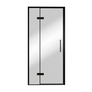 Balmani Senses Design douche draaideur links 100 cm x 210 cm Reflex spiegelglas, Zwarte profielen, met coating