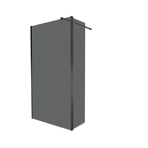 Balmani Move Walk-In-Dusche mit beweglicher Seitenwand 120 x 200 cm Rauchglas, inklusive Coating, matt schwarzes Profil