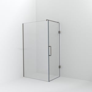 Balmani Modular inloopdouche met deur: 120 x 200 cm met deur 80 cm, Helder glas, Brushed CoolMetal profielen