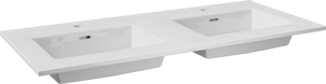 Storke Kera plan double vasque céramique blanc brillant 120 x 52 cm, bonde incluse