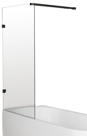 Luca Varess Solid Badewannenaufsatz: 80 cm, Klarglas, Schwarzes Profil