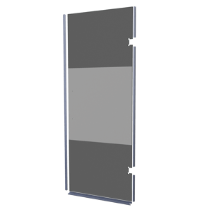 Balmani Modular Panneau en verre et joints pour porte de douche à droite 841 mm Verre fumé avec bande matte, coating inclus