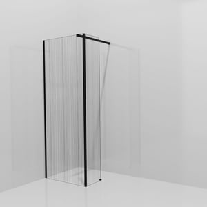 Balmani Modular Walk-In Dusche mit fester Seitenwand: 80 x 200 cm, Mikado, inklusive Coating, Profil Schwarz matt