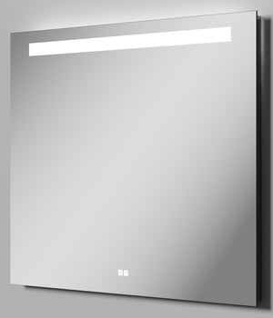 Luca Varess Solia rechteckig Badezimmerspiegel 90 x 75 cm mit Spiegelbeleuchtung und Anti-Beschlag Spiegelheizung