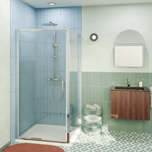 Luca Varess Vidor In douche en coin avec porte pivotante