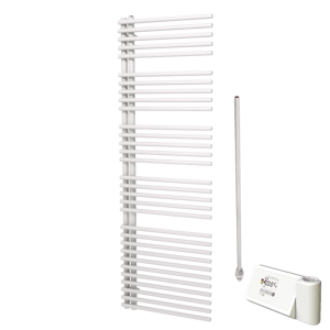 Vipera Nevada sèche-serviettes Simple 60 x 180 cm chauffage électrique blanc brillant raccordement central 750W, résistance incluse