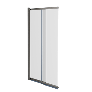 Luca Varess Vetras erweiterbare Badewannenaufsatz 100 cm, Klarglas gebürstet Coolmetal Profil