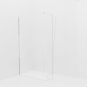 Balmani Modular douche à l'italienne avec paroi latérale fixe: 120 x 200 cm, Verre transparent avec bande mate, Profil Chrome brillant