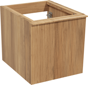 Balmani Forma zwevende wastafelonderkast 45 x 55 cm teakhout 2 lades vert. sym. groef