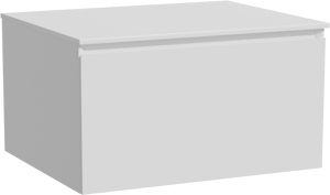Storke Edge zwevend badmeubel 65 x 52 cm mat wit met Tavola enkel wastafelblad in solid surface mat wit