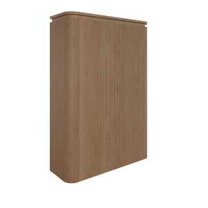 Balmani Moon zwevende badkamerkast natuur eiken 90 x 32 x 130 cm vert. sym. groef