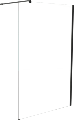 Linie Walk-In Walk-In Dusche: 120 x 200 cm, Klarglas, Schwarzes Profil, matt