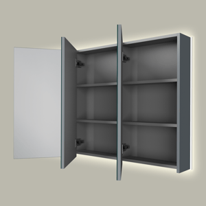 Linie Montro armoire de toilette lumineuse 120 x 75 cm bleu anthracite