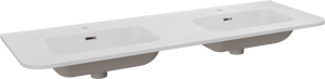 Storke Kera Soft dubbele wastafel mat witte porselein 140 x 46 cm