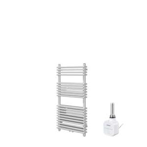 Vipera Alegria sèche-serviettes Doublé 50 x 100 cm chauffage électrique blanc mat raccordement latéral et central possible 800W, résistance incluse