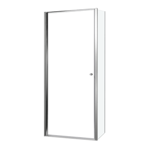 Luca Varess Kuresa Eckdusche: Drehtür, fixierte Seitenwand, 90 x 80 x 200 cm, Klarglas, Profil Chrom glänzend