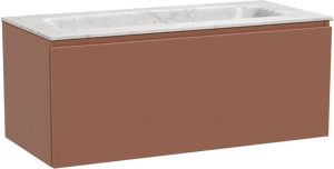 Balmani Sfera by Lucida zwevend badkamermeubel 120 x 55 cm cotto met Tablo Arcato enkele wastafel in marmer carrara