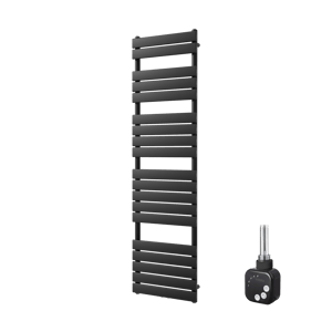 Vipera Vulcan sèche-serviettes Simple 50 x 180 cm chauffage électrique noir mat raccordement latéral et central possible 800W, résistance incluse