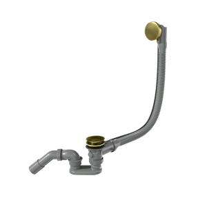 Santeg Unibath Flat Badewannen-Ablauf mit Überlauf, Brushed Gold, 70 cm
