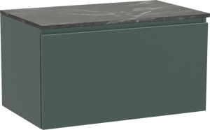 Balmani Sfera by Lucida meuble salle de bains suspendu 90 x 55 cm forest avec Stretto tablette simple en marbre pietra grey
