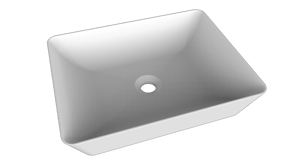 Balmani Still Aufsatzwaschbecken: Solid Surface, matt, rechteckig, 48 x 38 cm
