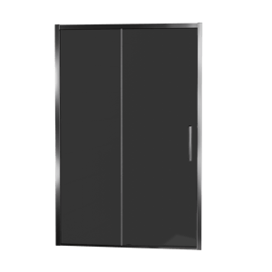 Balmani Senses Design Dusche Schiebetür, umkehrbar, 120 cm x 210 cm, Rauchglas, Profil Chrom, inklusive Coating