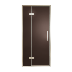 Balmani Senses Design porte pivotante à gauche 100 cm x 210 cm verre Bronze, Profil Brushed CoolMetal, coating inclus