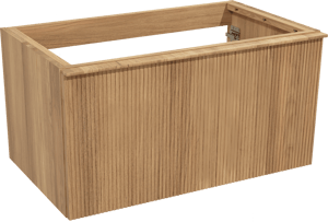 Balmani Forma zwevende wastafelonderkast 90 x 55 cm teak 2 lades vert. sym. groef