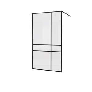 Balmani Framed Plus Walk-In-Dusche 120 x 210 cm Crossed Glas, inklusive Coating, schwarz Profil
