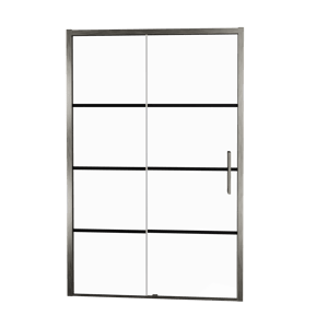 Balmani Senses Design douche schuifdeur links 160 cm x 210 cm Lined glas, Brushed GunMetal profielen, met coating