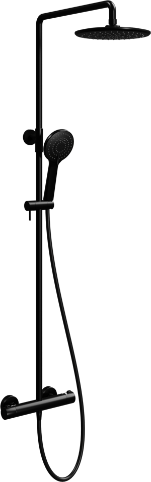 Linie Neptunus aufputz regendusche-system thermostat-armatur Schwarz Matt