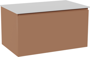 Balmani Sfera by Lucida zwevend badkamermeubel 90 x 55 cm cotto met Stretto enkel tablet in solid surface mat wit