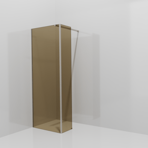 Balmani Modular douche à l'italienne avec paroi latérale fixe: 80 x 200 cm, Verre bronze, Profil Brushed CoolMetal