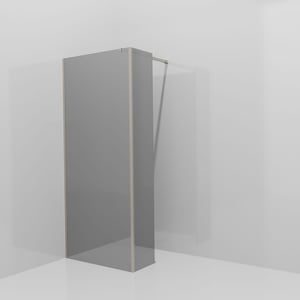 Balmani Modular Walk-In Dusche mit fester Seitenwand: 90 x 200 cm, Reflex-Spiegelglas, inklusive Coating, Profil Brushed CoolMetal