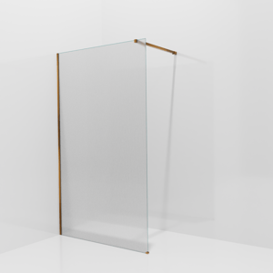 Balmani Modular Walk-In Dusche: 120 x 200 cm, Ribs, inklusive Coating, Profil Brushed Rosegold