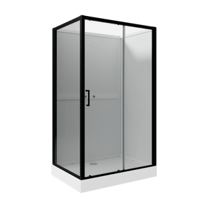 Luca Varess Talan rechthoekige douchecabine met schuifdeur 90 x 120 cm helder glas mat zwart profiel