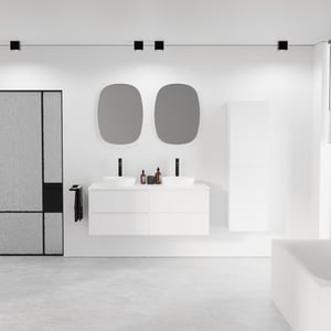 Balmani Mitra meuble salle de bains avec tablette pour vasques Stretto