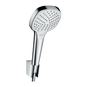 Hansgrohe Croma Select E 110 Vario/Porter EcoSmart set douchette 3 fonctions de jet Chrome Brillant