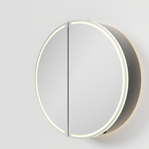 Balmani Mara armoire de toilette Rond lumineux et anti-buée Ø 60 cm Noir Mat