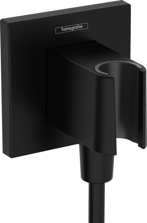 Hansgrohe FixFit Porter Square Support mural douchette avec coude de raccordement 1/2" noir mat