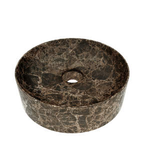 Balmani Fato vasque à poser marbre Dark Emperador rond Ø 37,5 cm