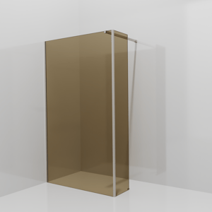 Balmani Modular inloopdouche met vaste zijwand: 120 x 200 cm, Brons glas, Brushed CoolMetal profielen