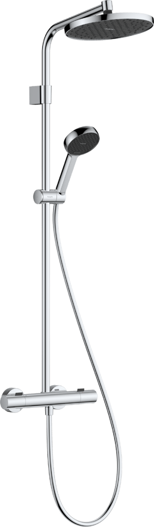 Hansgrohe Activera S 240 Regendusche Duschsystem mit Thermostatbatterie: Wandmontage, Chrom Glänzend