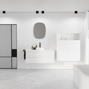 Balmani Mitra meuble salle de bains avec tablette pour vasques Stretto