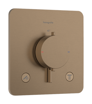 Hansgrohe Ecostat Comfort Q Thermostat-Duscharmatur: Unterputz, für 2 Verbraucher, Brushed Bronze