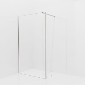Balmani Modular douche à l'italienne avec paroi latérale fixe: 120 x 200 cm, Verre transparent, avec coating, Profil Brushed CoolMetal