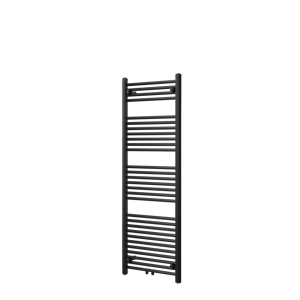 Vipera Kanza enkele handdoekradiator 50 x 150 cm centrale verwarming mat zwart zij- en middenaansluiting 842W