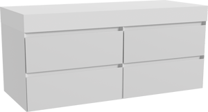 Balmani Mitra meuble salle de bains suspendu 135 x 55 cm blanc mat avec Dominus tablette simple ou double en solid surface blanc mat