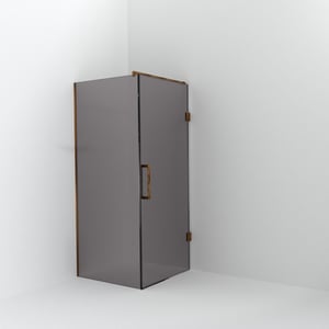 Balmani Modular Walk-In Dusche mit Tür: 90 x 200 cm mit Tür 90 cm, Rauchglas, Profil Brushed Rosegold
